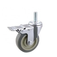 5Inch Swivel Top Plate Braking Grey TPR Medium Duty Caster