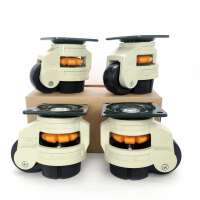 4 Pack GD-60F Korean Style Plate Mounted Nylon Wheels Heavy Duty Retractable Machine Leveling Casters