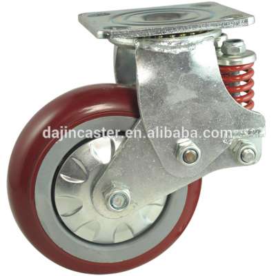 6 inch PU Shock Absorbing Caster Wheel noiseless,/non marking/super elastic