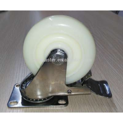 Nylon wheel Stainless steel Caster Wheel with Delrin bearing