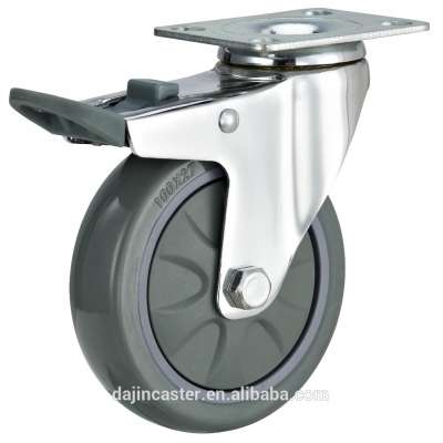 3/4/5 inch medium duty PU swivel caster wheels weight capacity 100kg