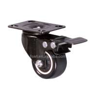 62mm Black PVC Swivel Furniture Caster Wheel With Brake Castor