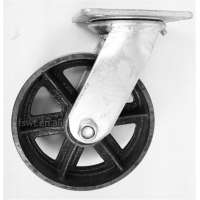 heat resistant all cast iron wheel revolving 6" heavy duty roller ball caster