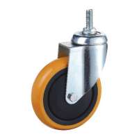 Long way nice price 4''-6'' 180 kg PU castor wheel trolley threaded screw caster