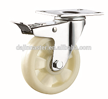 Galvanized 3 4 5 Inch White PP Activity Industrial Caster Wheels