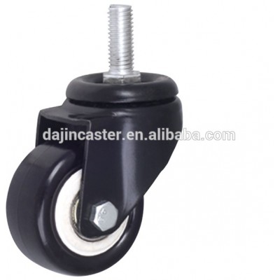 50mm thread stem PVC double ball bearing caster wheel with swivel wheel