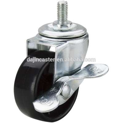 Light Duty PP Furniture Caster Wheel With Side Brake Screw