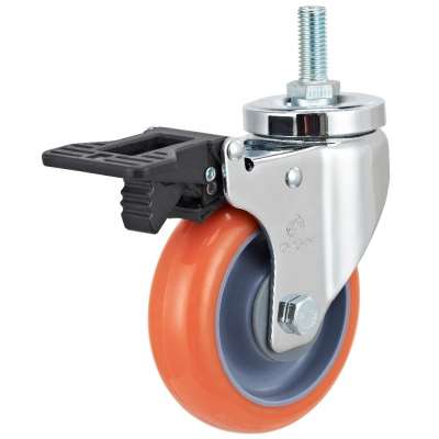 5" Swivel With Locking PU Medium Duty Caster Wheels