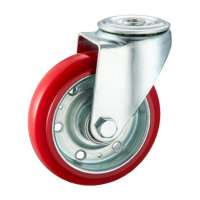 Long way 4 / 5 inch 230 kg multi-size PU caster double ball bearing caster for industrial trolley