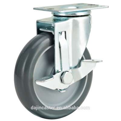 3'' 4'' 5" Swivel With Side Locking Brake PU Caster Wheel  For Ice Chest Cooler Carts