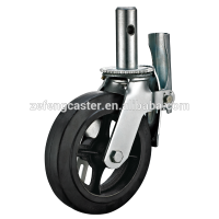 6 inch Solid Black Rubber (cast iron rim core) Scaffold Casters