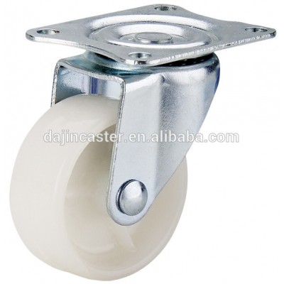 2 inch low proflie trundle caster wheel light duty white PP caster for small trolley