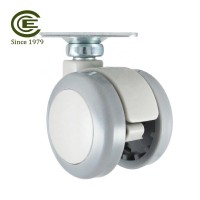 CCE Caster 1.5 Inch Zinc Plated Steel Roller Swivel Twin Casters